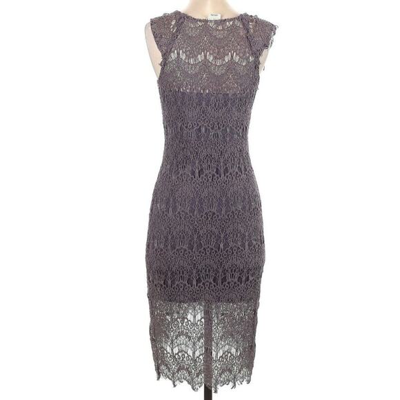Free People Midnight Blue Purple Peekaboo Small Lace Dress - Picture 5 of 7